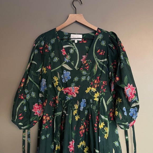 Cara Cara Millbrook Dress Green Pink Floral Size XS‎ Mini Flouncy Chic Feminine - Picture 7 of 16